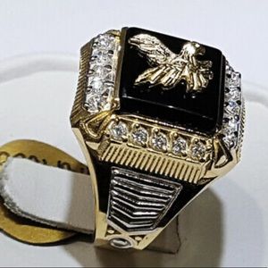 Eagle Two Tone 925 Silver Rings for Men